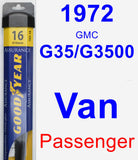 Passenger Wiper Blade for 1972 GMC G35/G3500 Van - Assurance