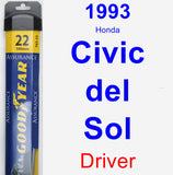 Driver Wiper Blade for 1993 Honda Civic del Sol - Assurance