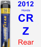 Rear Wiper Blade for 2012 Honda CR-Z - Assurance