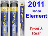 Front & Rear Wiper Blade Pack for 2011 Honda Element - Assurance