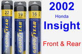 Front & Rear Wiper Blade Pack for 2002 Honda Insight - Assurance