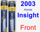 Front Wiper Blade Pack for 2003 Honda Insight - Assurance