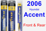 Front & Rear Wiper Blade Pack for 2006 Hyundai Accent - Assurance