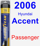 Passenger Wiper Blade for 2006 Hyundai Accent - Assurance