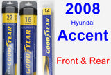 Front & Rear Wiper Blade Pack for 2008 Hyundai Accent - Assurance