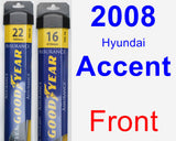 Front Wiper Blade Pack for 2008 Hyundai Accent - Assurance