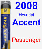 Passenger Wiper Blade for 2008 Hyundai Accent - Assurance