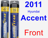 Front Wiper Blade Pack for 2011 Hyundai Accent - Assurance
