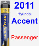 Passenger Wiper Blade for 2011 Hyundai Accent - Assurance