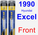 Front Wiper Blade Pack for 1990 Hyundai Excel - Assurance