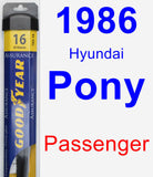 Passenger Wiper Blade for 1986 Hyundai Pony - Assurance