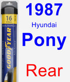 Rear Wiper Blade for 1987 Hyundai Pony - Assurance