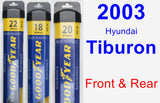 Front & Rear Wiper Blade Pack for 2003 Hyundai Tiburon - Assurance