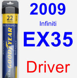 Driver Wiper Blade for 2009 Infiniti EX35 - Assurance