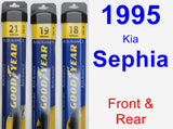 Front & Rear Wiper Blade Pack for 1995 Kia Sephia - Assurance