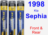 Front & Rear Wiper Blade Pack for 1998 Kia Sephia - Assurance