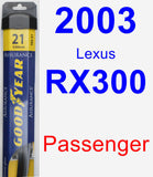 Passenger Wiper Blade for 2003 Lexus RX300 - Assurance