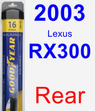 Rear Wiper Blade for 2003 Lexus RX300 - Assurance