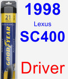 Driver Wiper Blade for 1998 Lexus SC400 - Assurance