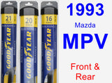 Front & Rear Wiper Blade Pack for 1993 Mazda MPV - Assurance