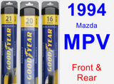 Front & Rear Wiper Blade Pack for 1994 Mazda MPV - Assurance