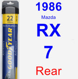 Rear Wiper Blade for 1986 Mazda RX-7 - Assurance