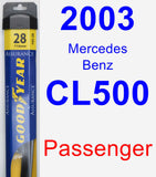 Passenger Wiper Blade for 2003 Mercedes-Benz CL500 - Assurance