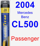 Passenger Wiper Blade for 2004 Mercedes-Benz CL500 - Assurance