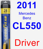 Driver Wiper Blade for 2011 Mercedes-Benz CL550 - Assurance