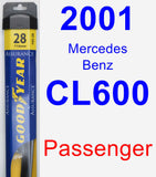 Passenger Wiper Blade for 2001 Mercedes-Benz CL600 - Assurance