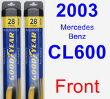 Front Wiper Blade Pack for 2003 Mercedes-Benz CL600 - Assurance