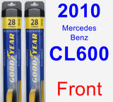 Front Wiper Blade Pack for 2010 Mercedes-Benz CL600 - Assurance