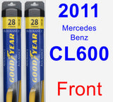 Front Wiper Blade Pack for 2011 Mercedes-Benz CL600 - Assurance