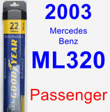 Passenger Wiper Blade for 2003 Mercedes-Benz ML320 - Assurance