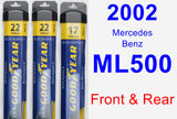 Front & Rear Wiper Blade Pack for 2002 Mercedes-Benz ML500 - Assurance