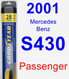 Passenger Wiper Blade for 2001 Mercedes-Benz S430 - Assurance