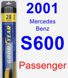 Passenger Wiper Blade for 2001 Mercedes-Benz S600 - Assurance