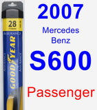 Passenger Wiper Blade for 2007 Mercedes-Benz S600 - Assurance