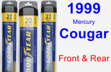 Front & Rear Wiper Blade Pack for 1999 Mercury Cougar - Assurance