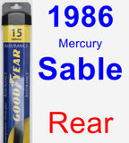 Rear Wiper Blade for 1986 Mercury Sable - Assurance