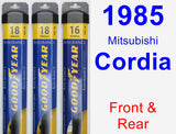 Front & Rear Wiper Blade Pack for 1985 Mitsubishi Cordia - Assurance