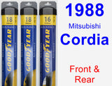 Front & Rear Wiper Blade Pack for 1988 Mitsubishi Cordia - Assurance