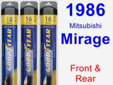 Front & Rear Wiper Blade Pack for 1986 Mitsubishi Mirage - Assurance