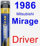 Driver Wiper Blade for 1986 Mitsubishi Mirage - Assurance