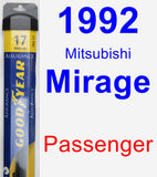 Passenger Wiper Blade for 1992 Mitsubishi Mirage - Assurance