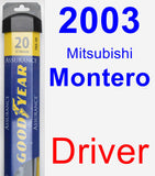 Driver Wiper Blade for 2003 Mitsubishi Montero - Assurance