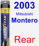 Rear Wiper Blade for 2003 Mitsubishi Montero - Assurance