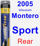 Rear Wiper Blade for 2005 Mitsubishi Montero Sport - Assurance