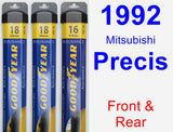 Front & Rear Wiper Blade Pack for 1992 Mitsubishi Precis - Assurance