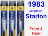 Front & Rear Wiper Blade Pack for 1983 Mitsubishi Starion - Assurance